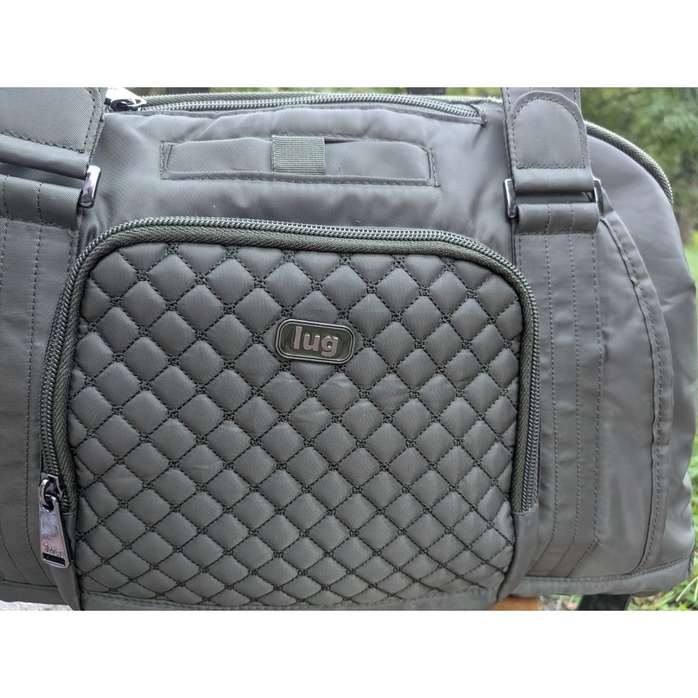 LUG Propeller Gym Overnight Weekend Carry On Duffle Bag Olive Green Shoe Storage - Picture 2 of 5